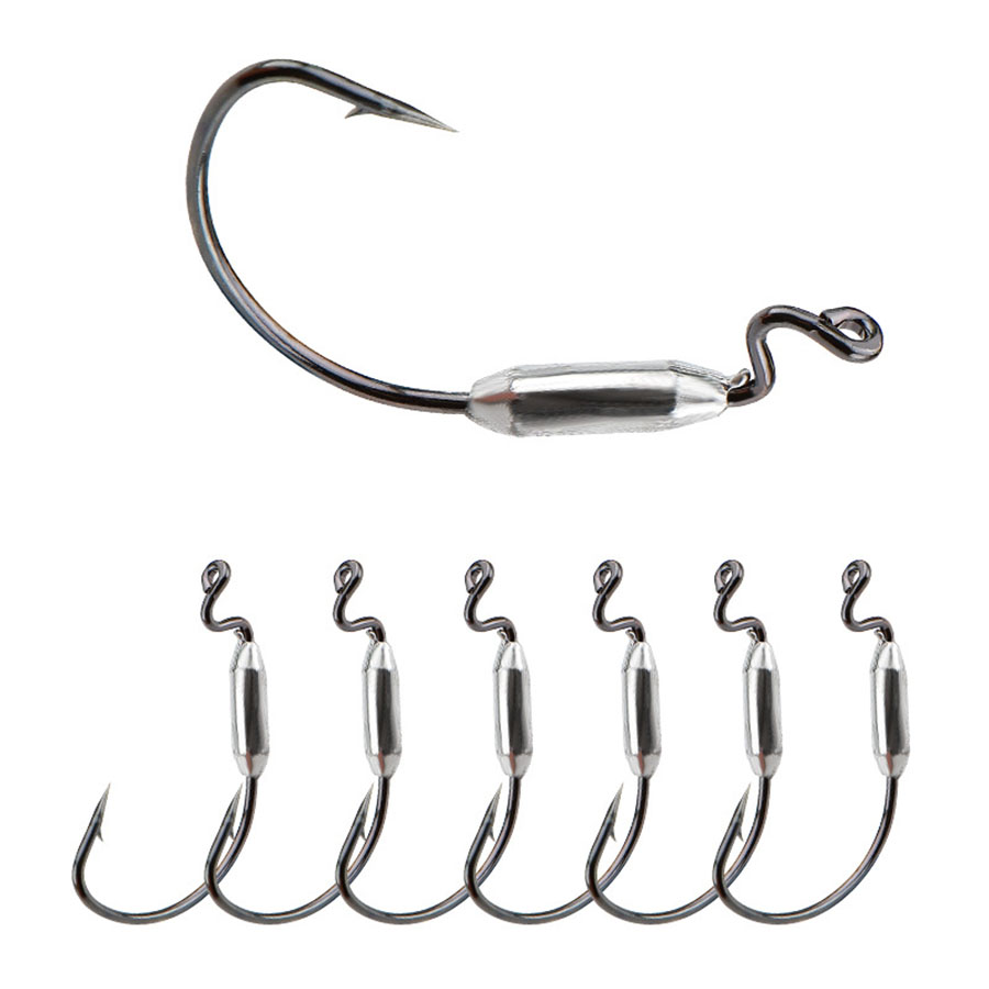 Fishing Hook Offset - 5 buah Umpan Cacing Lembut 1/0