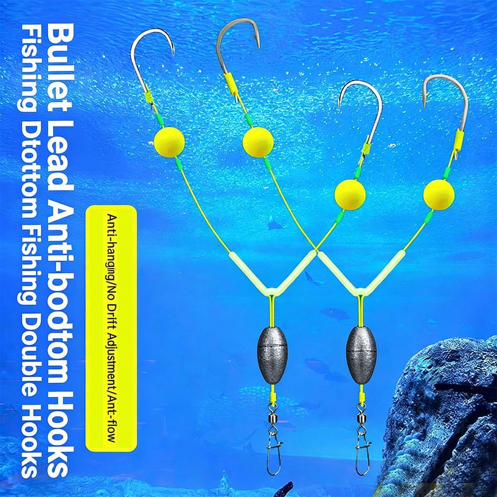 Fishing Hook Weedless - Rig Pancing Double Hook Reverse Off-Bottom,