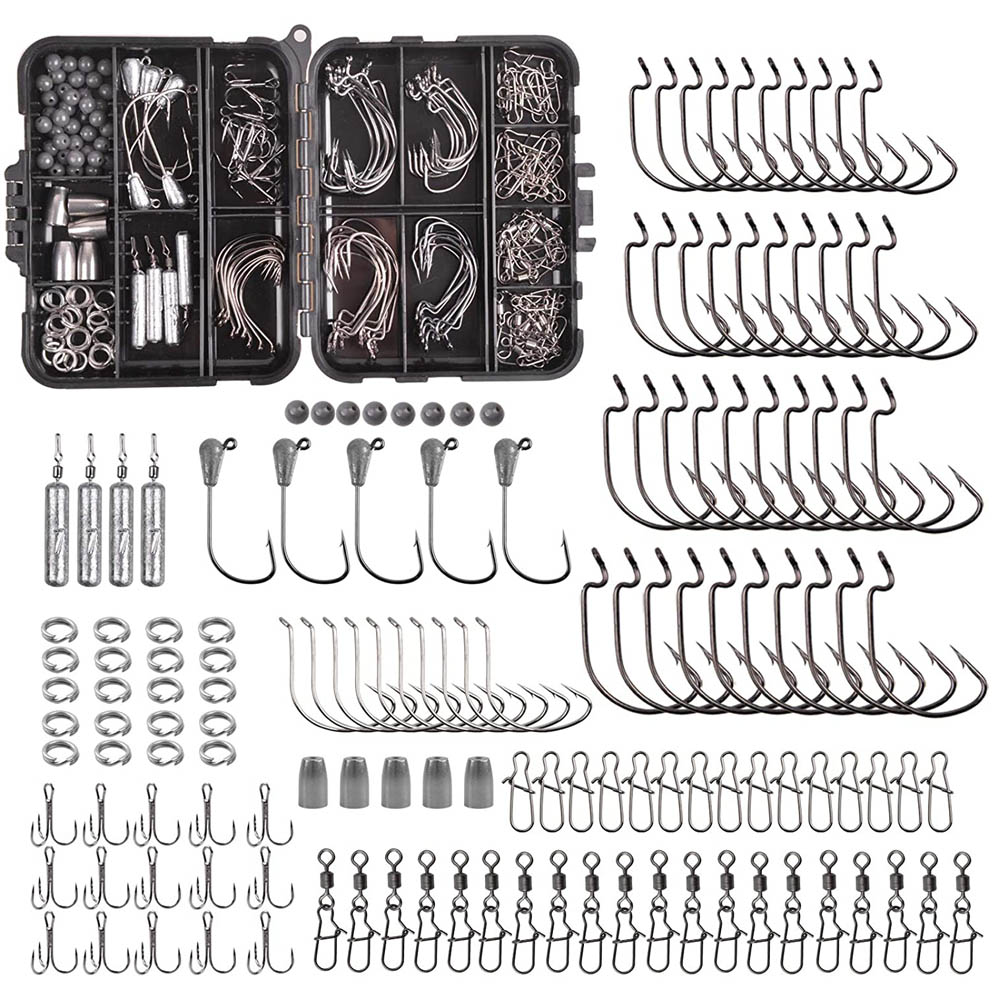 Fishing Hook Jig - Kotak peralatan memancing 166 buah, termasuk