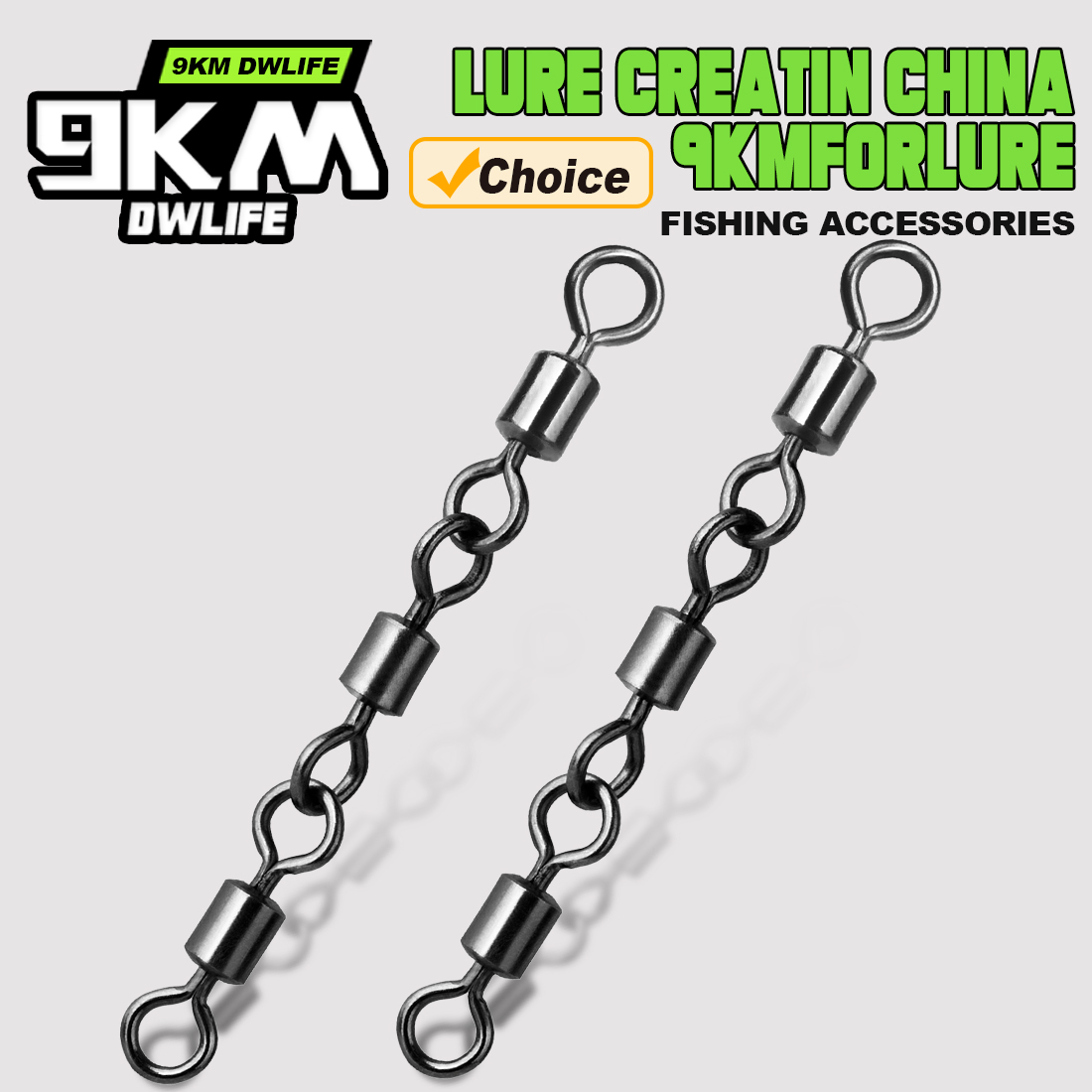 Fishing Hook Offset - Aksesori pancing putar tiga sambungan, klip