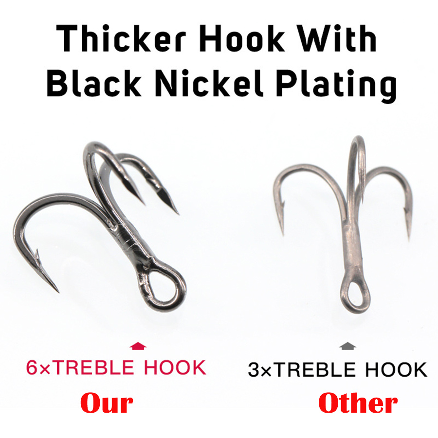 6X memancing Treble kait hitam - Fishing Hook Assortment ulasan dan harga