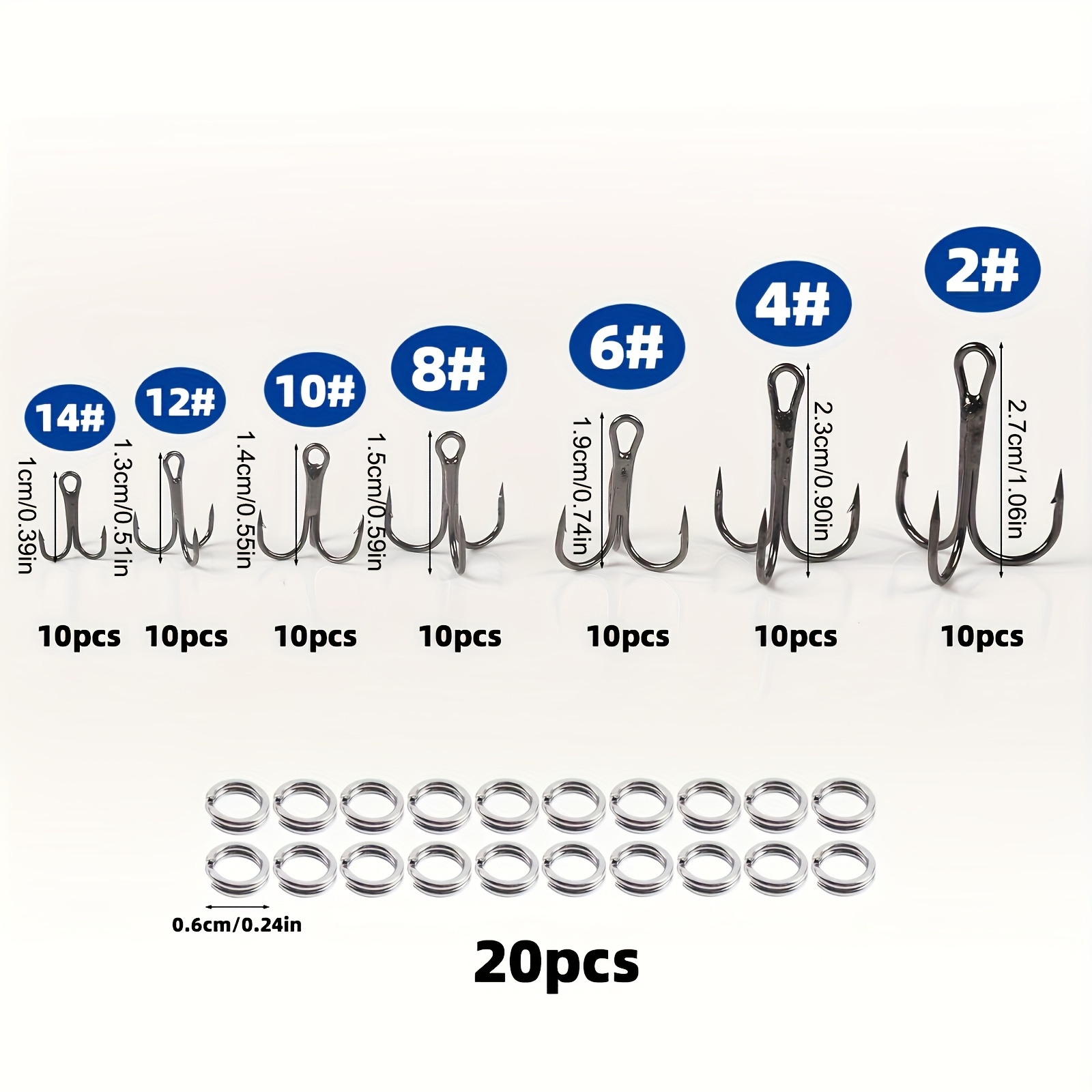90pcs/set Kit kail tiga mata d - Fishing Hook Assortment ulasan dan harga
